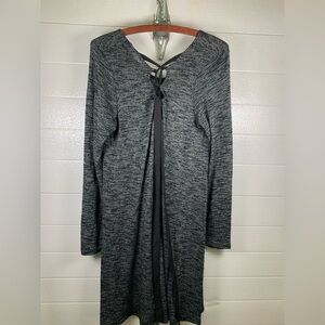 Just Be… Woman's Black/Gray X-Ribbon Back Decoration Dress Large Y2K Whimsigoth